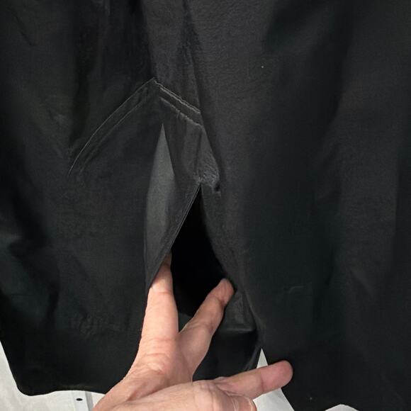 Eileen Fisher Rain Coat Womens 1X Hooded Black Button Up - Picture 8 of 9